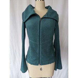Royal Robbins Fleece Jacket Women's Size XS Green Full Zip Outdoor Hiking Collar
